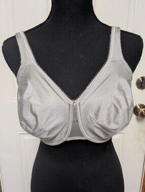 Wacoal 36DDD Bra Gray Basic Beauty 855192 Underwire Bow Back Closure